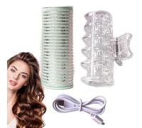 Hot Rollers Hair Curlers, Electric Rollers, 1.26×3.34inches Self-Adhesive Portable Hair Crimper, Wig Curling Styling Tools, Flawless Curls for Medium Curl