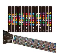 HOT SEAL Guía de dedos de guitarra, guía de diapasón, marcador de diapasón, tabla de dedos para principiantes de práctica (negro)