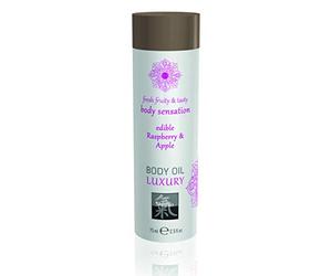 HOT Shiatsu Aceite corporal de lujo comestible - frambuesa y manzana 1 Unidad 100 g