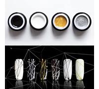 HOT SLAE Spider Gel Nail Art Line Punto de Seda Creativo Tirando Alambre Pintura Gel Barniz Spider Web Gel 3D Relieve Remojar Blanco 4 colores/juego