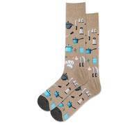 Hot Sox - Calcetines de chef para hombre, 1 par por paquete, color marrón, talla de zapato de hombre 6.5-12, Chef (bronceado)