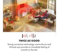 Hot Spot Slimcurve Double Wave Radiador 1000W Temporizador semanal Negro Klarstein