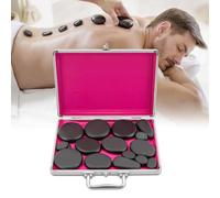 Hot Stone - Juego de 18 piedras calientes para masaje, con calentador de agua caliente para spa, relajación, terapia de masaje