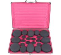 Hot Stone - Juego de 20 piedras calientes de masaje con dispositivo de calor, piedras de masaje en maletín de calefacción, portátil, piedras de basalto para uso doméstico