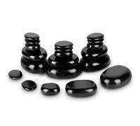 Hot Stone - Juego de 20 piedras de masaje para principiantes, ideal para uso doméstico, ideal para spa, terapia de masaje y relajación, -