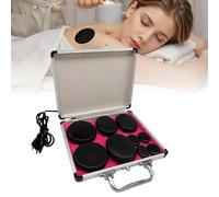 Hot Stone - Juego de 9 piedras de masaje calientes de basalto, calentadores de piedras de masaje en maletín de calefacción, calentadores de piedras calientes para relajación de spa y bienestar