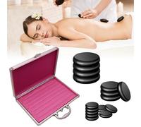 Hot Stone Massage Set, Kit de masaje con piedras calientes, dispositivo de calor con piedras calientes, piedras de masaje calientes hechas de basalto, para masajes, relajación, SPA(16 Stones)