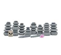 Hot Stone Massage Set PROFESIONAL con 52 Piedras Calientes de Basalto Auténtico Certificado para uso Doméstico, Principiantes, Profesionales y Aplicaciones Especiales