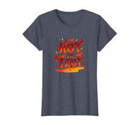 Hot to Go: Fiery Horse Trot Arte gráfico Camiseta, Mujer, Azul Jaspeado, XXL