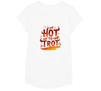 Hot to Go: Fiery Horse Trot Arte gráfico Camiseta, Niñas, Blanco, Grande