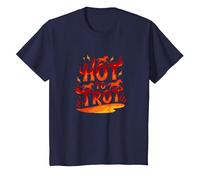 Hot to Go: Fiery Horse Trot Arte gráfico Camiseta, Niños, Azul Marino, 12 años