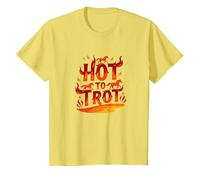 Hot to Go: Fiery Horse Trot Arte gráfico Camiseta, Niños, Limón, 2 años