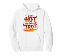 Hot to Go: Fiery Horse Trot Arte gráfico Sudadera con Capucha, Unisex para Adultos, Blanco, L