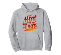 Hot to Go: Fiery Horse Trot Arte gráfico Sudadera con Capucha, Unisex para Adultos, Gris Jaspeado, M