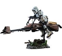 Hot Toys Juego de Bicicleta Scout Trooper y Speeder 1:6 - Star Wars: El Regreso del Jedi, Color Blanco