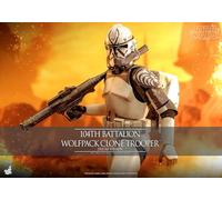 Hot Toys Star Wars: The Clone Wars 104th Battalion Wolfpack Clone Trooper (versión Deluxe) Figura coleccionable de 1/6 de 12 pulgadas