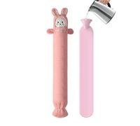 Hot Water Bottle - Long Bed Warmer with Soft Rabbit Cover | Reusable Hot & Cold Pouch for Shoulder, Back, Abdomen, Legs, and Hands, Ideal for Menstrual Cramps, Travel, Camping, School, or Winter