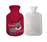 Hot Water Bottle with Washable Knitted Cover 0.5L Small Rubber Bottle Hot Water Bag for Body Warming Pain & Swelling Relief