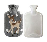 Hot Water Bottle with Washable Knitted Cover 0.5L Small Rubber Bottle Hot Water Bag for Body Warming Pain & Swelling Relief