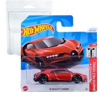 Hot Wheels '16 Bugatti Chiron Quarter Miles Heroes 2/5 (201/250) HTB88 Rojo 2024 + Protector Short Card Frikimonkey