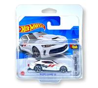Hot Wheels '18 COPO Camaro SS (blanco, negro y rojo) 3/10 HW Drag Strip 2023-106/250 (tarjeta corta) - Viene en una funda protectora para coleccionistas de KLAS Car Keeper, HKH28