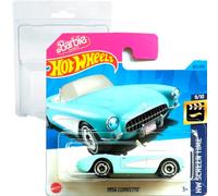Hot Wheels 1956 Corvette Barbie la pelicula 9/10 (183/250) HKK87 Short Card Mattel 2023 + Blister & Card Protector Pack Friki Monkey