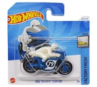Hot Wheels - 1966 Triumph Tiger 100 - Factory Fresh 10/10 - HTD43 - Short Card - Moto - Azul - Mattel 2024 - 1:64