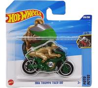 Hot Wheels - 1966 Triumph Tiger 100 - HW Moto 5/5 - JBC32 - Short Card - TH Treasure Hunt - Motocicleta - Mattel 2025 - Modelo Triumph con licencia oficial de la serie Moto 2025 (235/250) - 1:64