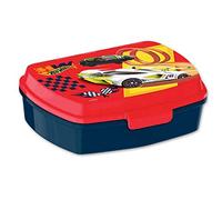 HOVUK Hot WheeIs - Lonchera rectangular de plástico con cierre de clic de 20 cm, apta para alimentos, sin BPA, para niños de 3 años en adelante