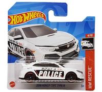Hot Wheels - 2018 Honda Civic Type R - HW Rescue 4/10 - HKJ21 - Short Card - Police Car - Blanco - Mattel 2023