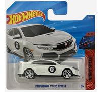 Hot Wheels - 2018 Honda Civic Type R - Night Speed 3/10 - JJH88 - Short Card - Blanco - Modelo de licencia - Mattel 2026-1:64