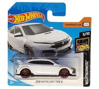 Hot Wheels - 2018 Honda Civic Type R - Nightburnerz 5/10 - FYF82 - Short Card - Blanco - Mattel 2019