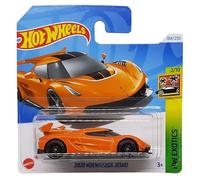 Hot Wheels 2020 Koenigsegg Jesko HW Exotics 2/10 (184/250) HTF07 Naranja 2024 + Protector Short Card Frikimonkey