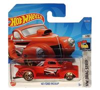 Hot Wheels - ´40 Ford Pickup - HW Drag Strip 1/10 - HCX61 - Short Card - Edelbrock - Rojo - Mattel 2022