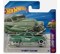 Hot Wheels - '47 Chevy Fleetline - Turquesa Lowrider Custom - Layin' Low 3/5 - 46/250 - JJJ16 - Licencia General Motors - Mattel 2026-1:64