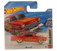 Hot Wheels - '55 Chevy - Cool Classics 2/10 - JJK21 - Short Card - Rojo - Mattel 2026 (180/250) - Chevrolet - 1:64 - Modelo de licencia