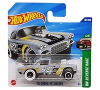 Hot Wheels '62 Corvette Gasser JBB08 HW Reverse Rake 4/5 Short Card Grey Good Year GM Licencia Mattel 2025 1:64