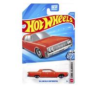 Hot Wheels '64 Lincoln Continental Die Cast Car, naranja, escala 1:64, modelo coleccionable #170/250