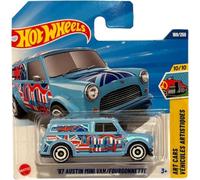 Hot Wheels 67 Austin Mini Van (JBB68) - Art Cars Serie 10/10 azul con diseño de bandera británica 1:64