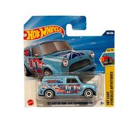 Hot Wheels 67 Austin Mini Van (JBB68) - Art Cars Serie 10/10 azul con diseño de bandera británica 1:64