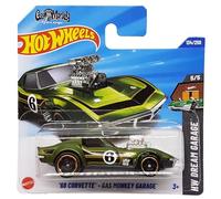 Hot Wheels - ´68 Corvette - Gas Monkey Garage - HW Dream Garage 5/5 - HYY74 - Short Card - Verde oscuro metálico - Mattel 2025 - 1:64