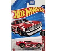 Hot Wheels '71 Mustang Funny Car, rojo, coche de juguete de metal fundido a escala 1:64, 175/250, Mustang 60 aniversario 4/5