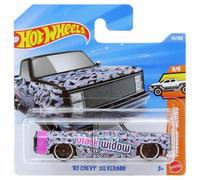 Hot Wheels - '83 Chevy Silverado Pickup - Truckin Along 3/5 - JJJ13 - Short Card - Negro/Rosa - Black Widow Design - Modelo de licencia - Mattel 2026-1:64