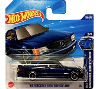 Hot Wheels - '89 Mercedes-Benz 560 SEC AMG - Wild Widebody 2/5 - Coupé de lujo azul oscuro a escala 1:64, modelo Mercedes con licencia oficial - Mattel 2025 (186/250) - 1:64