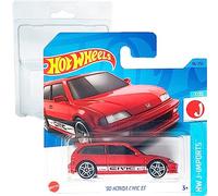Hot Wheels '90 Honda Civic EF HW J-Imports 7/10 (96/250) HKJ16 Short Card Mattel 2023 + Blister & Card Protector Pack Friki Monkey