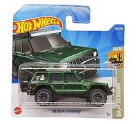 Hot Wheels - ´95 Jeep Cherokee - Baja Blazers 10/10 - HCT10 - Short Card - Verde oscuro - Good Year - Belltech - Mattel 2022