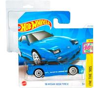Hot Wheels '96 Nissan 180SX Type X HW: The 90's 6/10 (211/250) HTB08 Azul 2024 + Protector Short Card Frikimonkey
