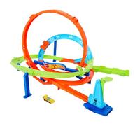 Hot Wheels Action Loop Cyclone Challenge Circuit y Coche de Juguete | Incluye coche de juguete escala 1:64, 45 cm de alto, 2 formas de jugar y fácil de guardar, HXM94