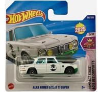 Hot Wheels - Alfa Romeo Giulia T1 Super - Compact Kings 7/10 - JBB98 - Short Card - Blanco - Mattel 2025 - Modelo Alfa Romeo con licencia oficial a escala 1:64