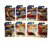 Hot Wheels American Stars and Stripes Paquete de 8 vehículos fundidos a presión en rojo, blanco y azul